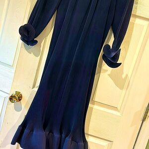 stunning navy old money tibi evening dress